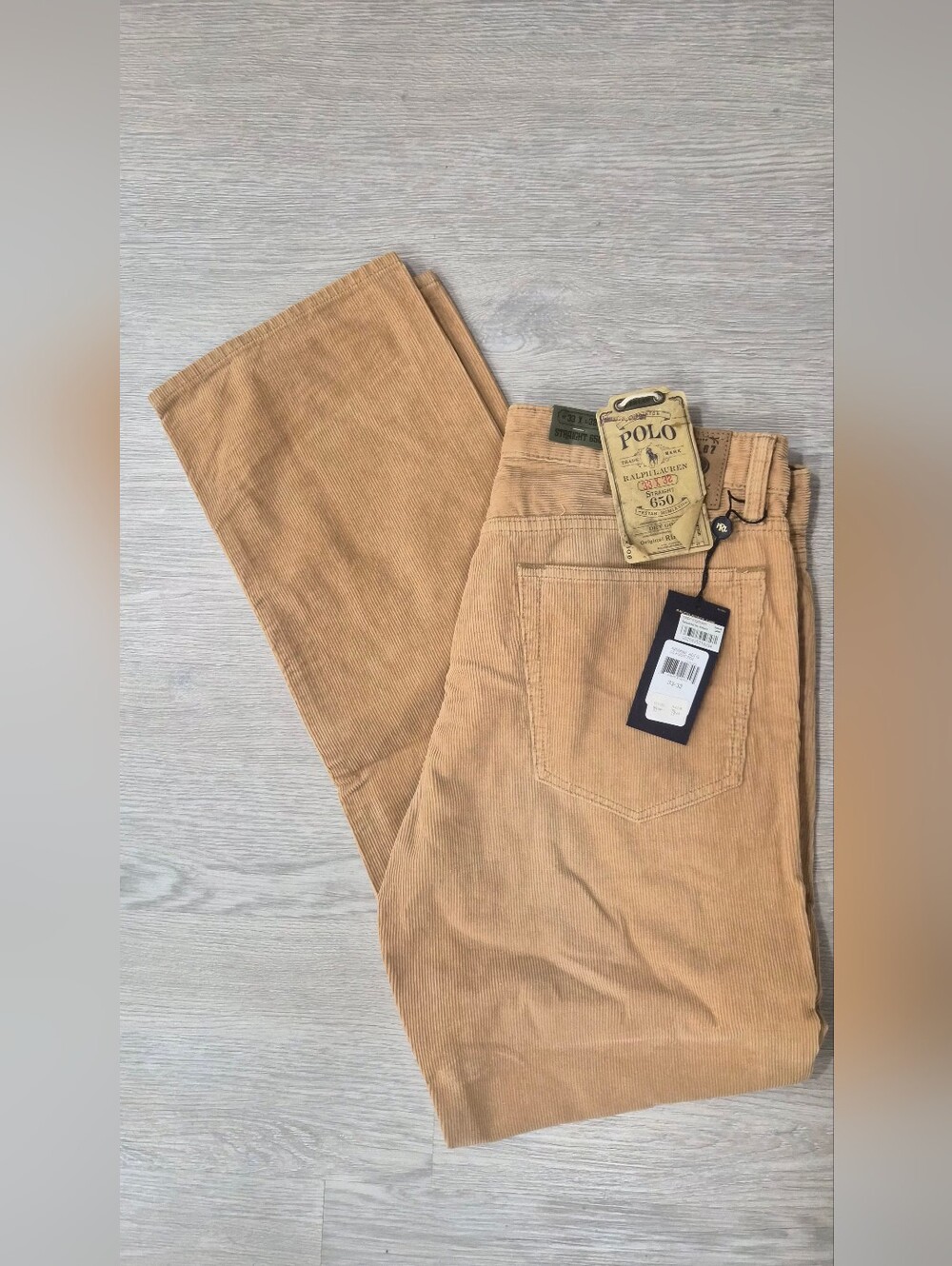 Ralph Lauren Caramel Corduroy Straight Pants - Size 33 X32 - New With Tags